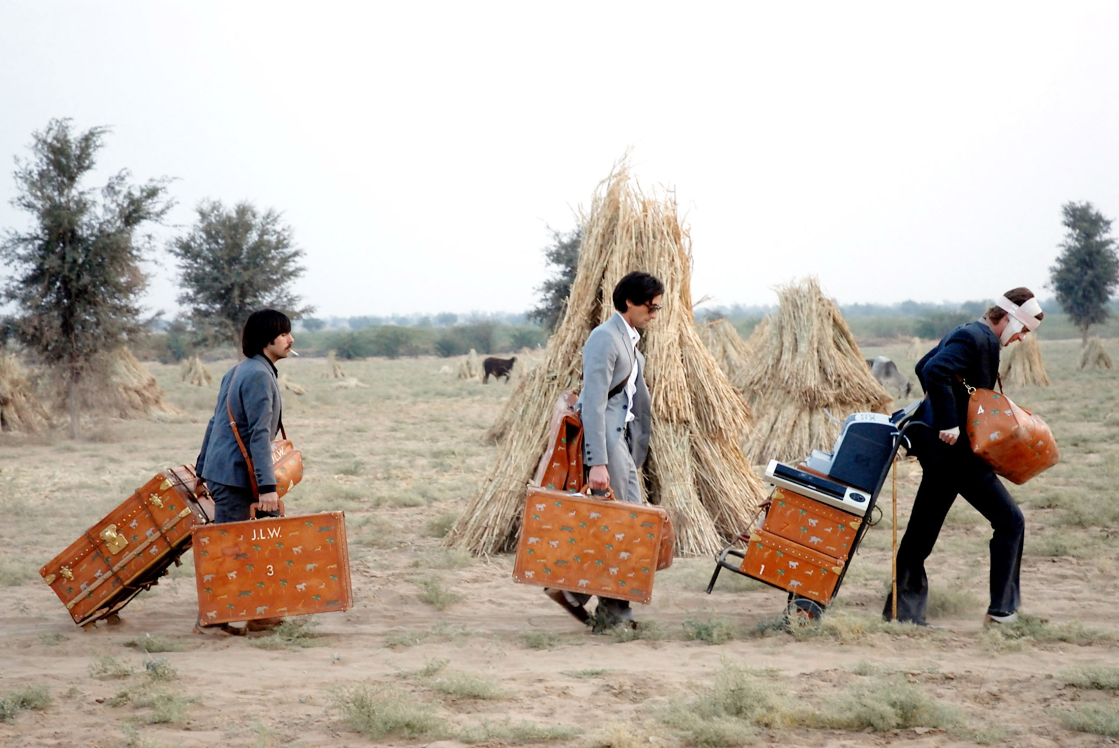 Two of the Darjeeling Limited luggage at the 'LV Dream' exhibition